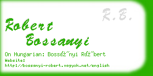 robert bossanyi business card